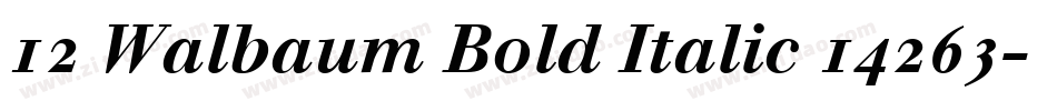 12 Walbaum Bold Italic 14263字体转换